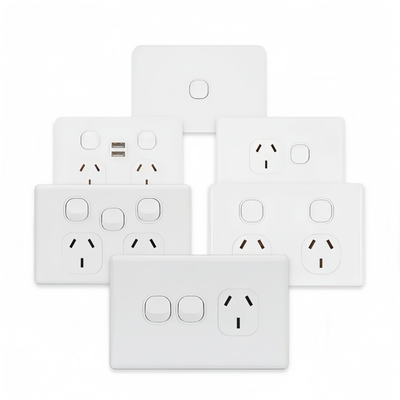 Özel Logo Marka Avustralya Standart 250V 16A 4 Gang Elektrikli Duvar Değiştiricisi
