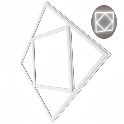 DIY Tasarım 595x595 İç Çizgi Aydınlatma Ofis Alışveriş Merkezi için LED Eğri Panel Çerçeve Aydınlatma